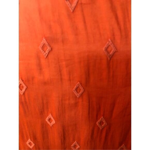 Anthropologie Pilcro harvest orange tiered tunic with metal button accents down - Picture 8 of 16